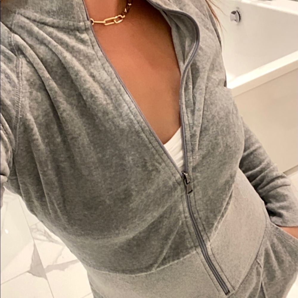 By: SO 2pcs Velour Gray Comfy Set Size: Large